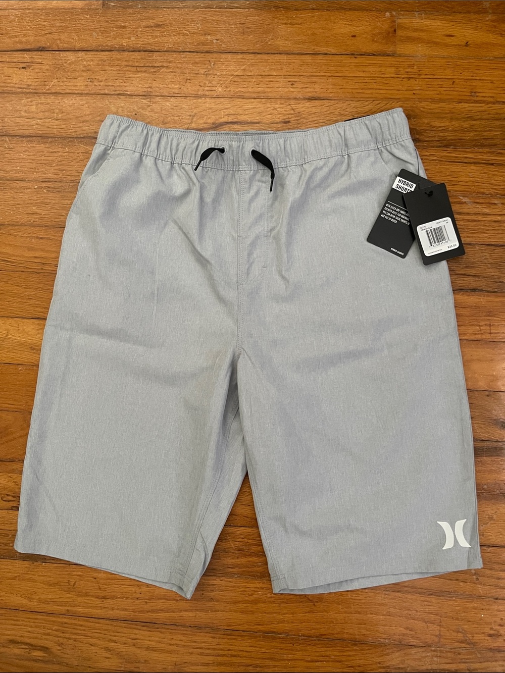 NWT - Boys XL - Hurley Light Gray Board Shorts with Drawstring